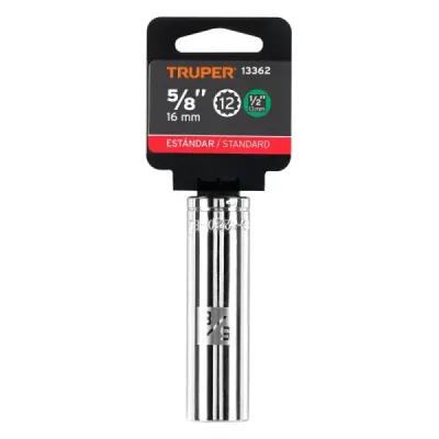 Copa Estándar Larga 5/8" De 12 Puntas, Cuadrante De 1/2" Truper