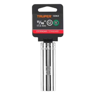 Copa Estándar Larga 11/16" De 12 Puntas, Cuadrante De 1/2" Truper