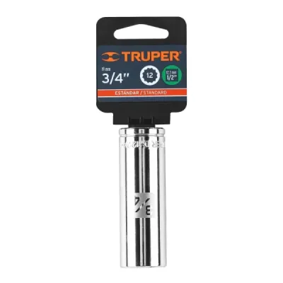 Copa Estándar Larga 3/4" De 12 Puntas, Cuadrante De 1/2" Truper