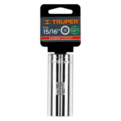 Copa Estándar Larga 15/16" De 12 Puntas, Cuadrante De 1/2" Truper