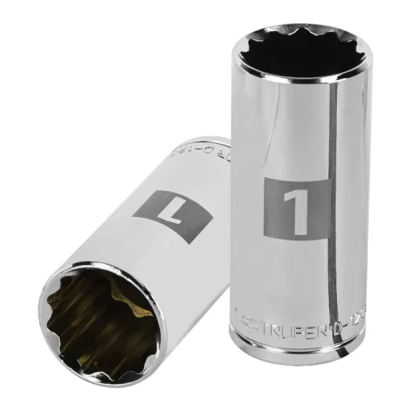 Copa Estándar Larga 1" De 12 Puntas, Cuadrante De 1/2" Truper (D-1232-EL - 13370)