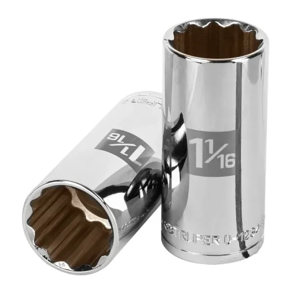 Copa Estándar Larga 1.1/16" De 12 Puntas Cuadrante De 1/2" Truper (D-1234-EL - 13371)