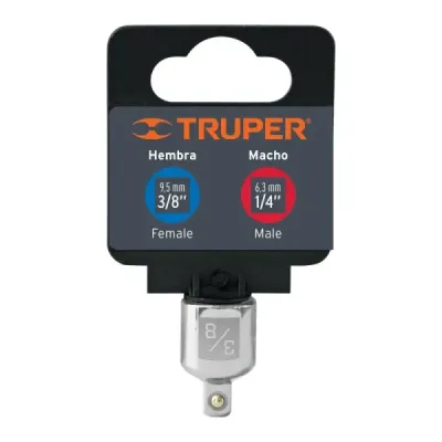 Adaptador Para Ratchet Y Copas, Hembra 3/8", Macho 1/4" Truper