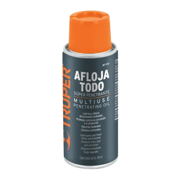 Aceite Aflojatodo De 110 Ml, Protege, Limpia Y Lubrica Truper (WT-110 - 13468)