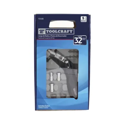 Juego De Puntas Y Destornillador Ratchet Toolcraft 32 Piezas