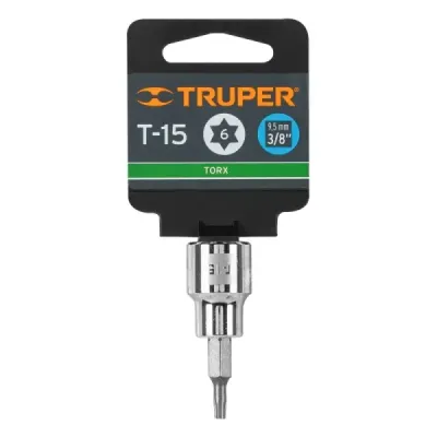 Copa Punta Torx T-15 Uso Profesional, Cuadrante De 3/8" Truper
