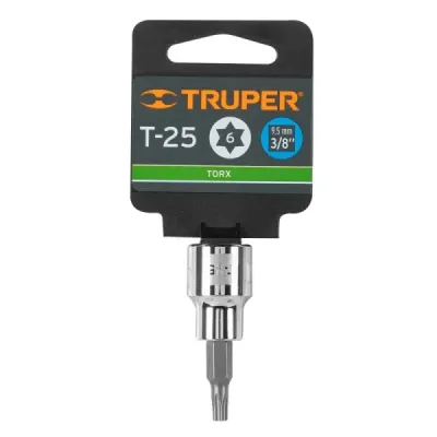 Copa Punta Torx T-25 Uso Profesional, Cuadrante De 3/8" Truper
