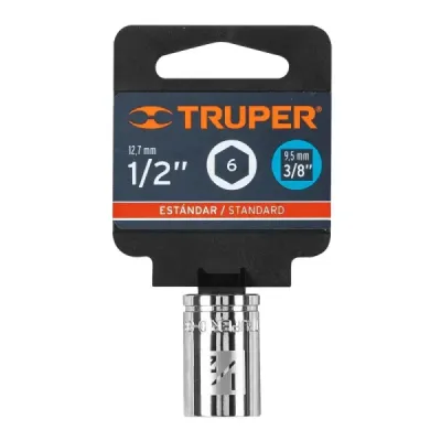Copa Estándar 1/2" De 6 Puntas, Cuadrante De 3/8" Truper