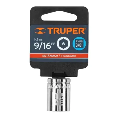 Copa Estándar 9/16" De 6 Puntas, Cuadrante De 3/8" Truper