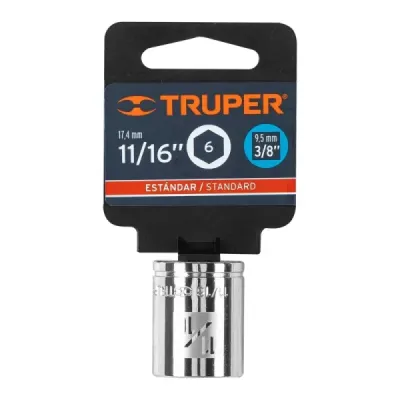 Copa Estándar 11/16" De 6 Puntas, Cuadrante De 3/8" Truper