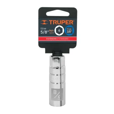 Copa Estándar Para Bujías 5/8", 6 Puntas, Cuadrante 3/8" Truper