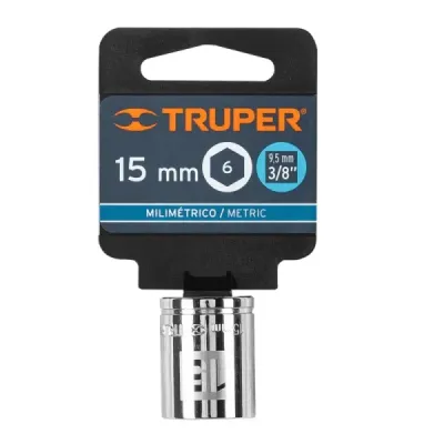 Copa Estándar 15 Mm De 6 Puntas, Cuadrante De 3/8" Truper
