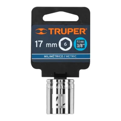 Copa Estándar 17 Mm De 6 Puntas, Cuadrante De 3/8" Truper