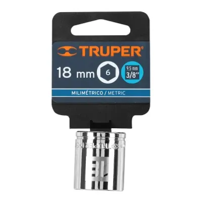 Copa Estándar 18 Mm De 6 Puntas, Cuadrante De 3/8" Truper