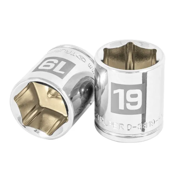 Copa Estándar 19 Mm De 6 Puntas, Cuadrante De 3/8" Truper (D-3819-HM - 13683)
