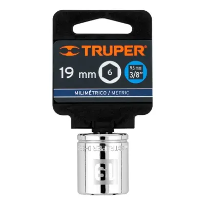 Copa Estándar 19 Mm De 6 Puntas, Cuadrante De 3/8" Truper