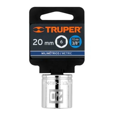 Copa Estándar 20 Mm De 6 Puntas, Cuadrante De 3/8" Truper