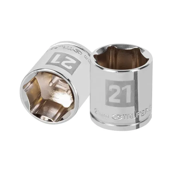 Copa Estándar 21 Mm De 6 Puntas, Cuadrante De 3/8" Truper (D-3821-HM - 13685)