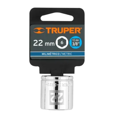 Copa Estándar 22 Mm De 6 Puntas, Cuadrante De 3/8" Truper