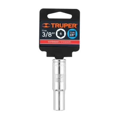 Copa Estándar Larga 3/8" De 6 Puntas, Cuadrante De 3/8" Truper