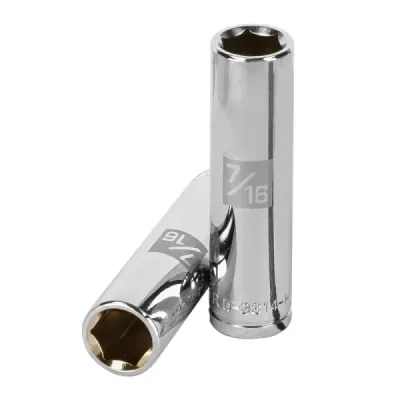 Copa Estándar Larga 7/16" De 6 Puntas, Cuadrante De 3/8" Truper