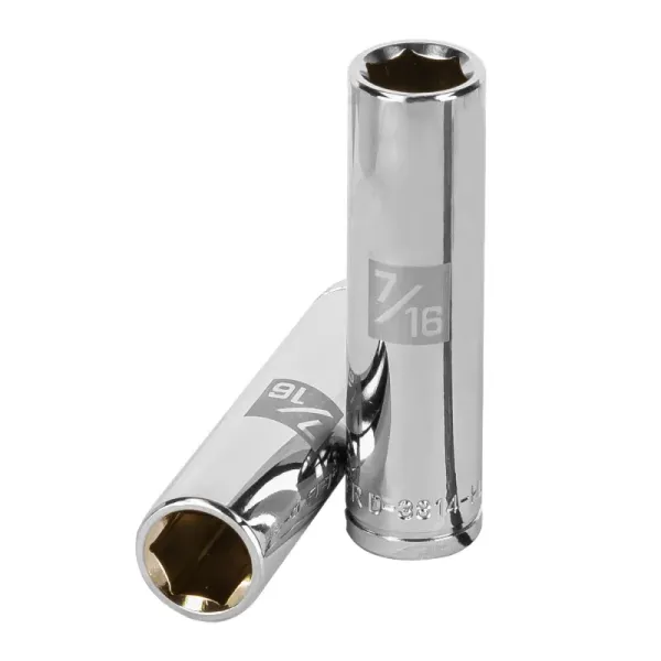 Copa Estándar Larga 7/16" De 6 Puntas, Cuadrante De 3/8" Truper (D-3814-HL - 13713)