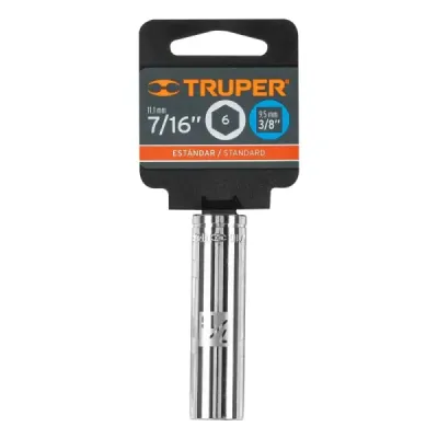 Copa Estándar Larga 7/16" De 6 Puntas, Cuadrante De 3/8" Truper