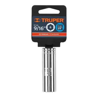 Copa Estándar Larga 9/16" De 6 Puntas, Cuadrante De 3/8" Truper