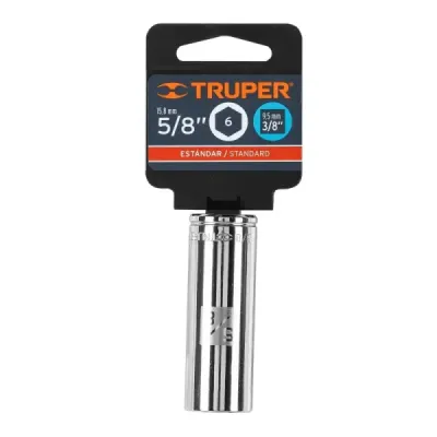 Copa Estándar Larga 5/8" De 6 Puntas, Cuadrante De 3/8" Truper