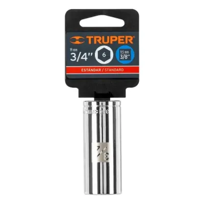 Copa Estándar Larga 3/4" De 6 Puntas, Cuadrante De 3/8" Truper