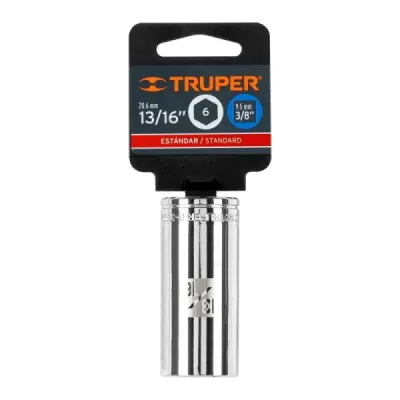 Copa Estándar Larga 7/8" De 6 Puntas, Cuadrante De 3/8" Truper