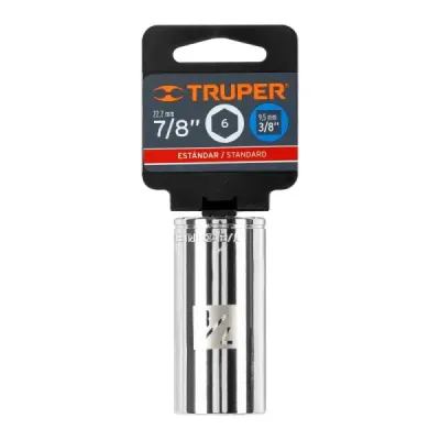 Copa Estándar Larga 7/8" De 6 Puntas, Cuadrante De 3/8" Truper