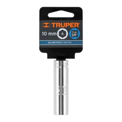 Copa Estándar Larga 10 Mm De 6 Puntas, Cuadrante De 3/8" Truper