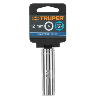 Copa Estándar Larga 12 Mm De 6 Puntas, Cuadrante De 3/8" Truper