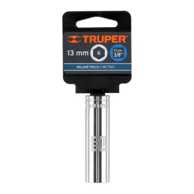 Copa Estándar Larga 13 Mm De 6 Puntas, Cuadrante De 3/8" Truper