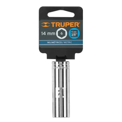 Copa Estándar Larga 14 Mm De 6 Puntas, Cuadrante De 3/8" Truper