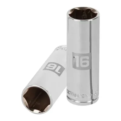 Copa Estándar Larga 16 Mm De 6 Puntas, Cuadrante De 3/8" Truper
