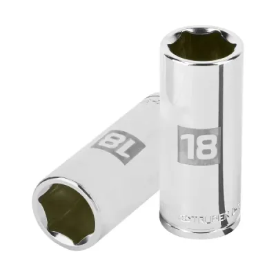 Copa Estándar Larga 18 Mm De 6 Puntas, Cuadrante De 3/8" Truper