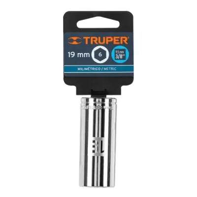 Copa Estándar Larga 19 Mm De 6 Puntas, Cuadrante De 3/8" Truper