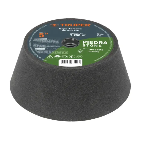 Copa De 5" Medio Para Desbaste Y Pulido De Piedra, Grano 60 Truper (C-361-PI - 13788)