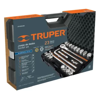 Juego De Copas 23 Piezas Métricas, Mando 3/4" Profesional Truper