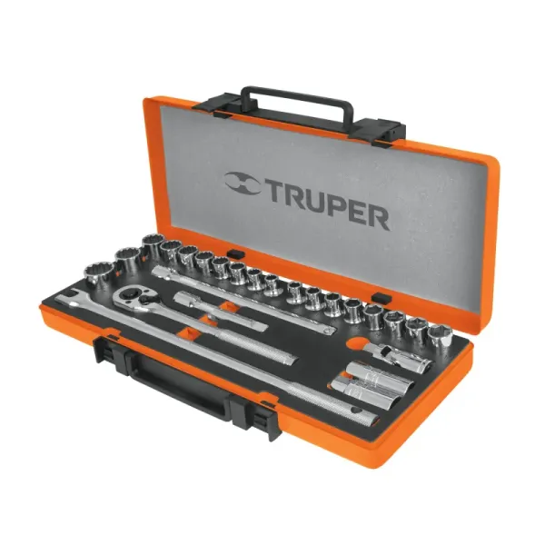 Juego De Copas Mixtas Con 25 Piezas, Cuadrante De 1/2" Truper (JD-1/2X26MP - 13938)