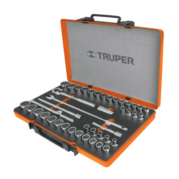 Juego De Copas Mixtas Con 42 Piezas, Cuadrante De 1/2" Truper (JD-1/2X42MP - 13940)