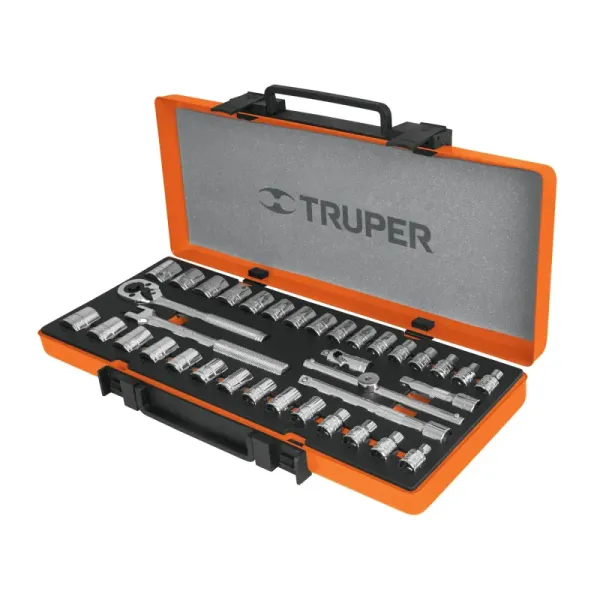 Juego De Copas Mixtas Con 36 Piezas, Cuadrante De 3/8" Truper (JD-3/8X36MP - 13955)