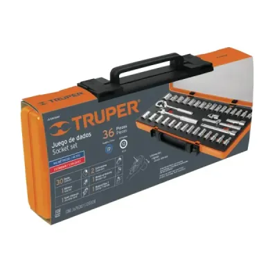 Juego De Copas Mixtas Con 36 Piezas, Cuadrante De 3/8" Truper