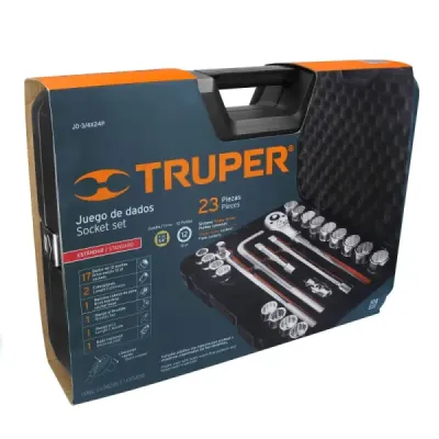 Juego De Copas 23 Piezas Pulgadas, Mando 3/4" Profesional Truper
