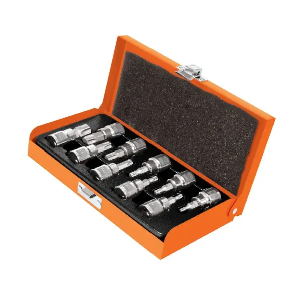 Juego De 10 Copas Punta Torx T-15 A T-60, Cuadrante 3/8" Truper (JPT-3/8X10 - 13976)
