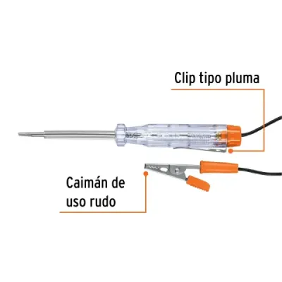 Tester De 14 Cm Tipo Esfero Con Caimán O Pinza De Medición Truper
