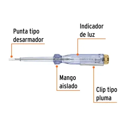 Tester De 14 Cm Tipo Esfero Para Circuitos De 100 V - 500 V Truper