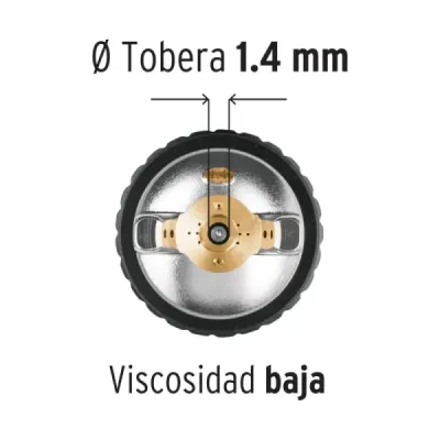 Pistola De Gravedad Hvlp 600 Ml, 1.4 Mm Con Vaso De Nylon Truper